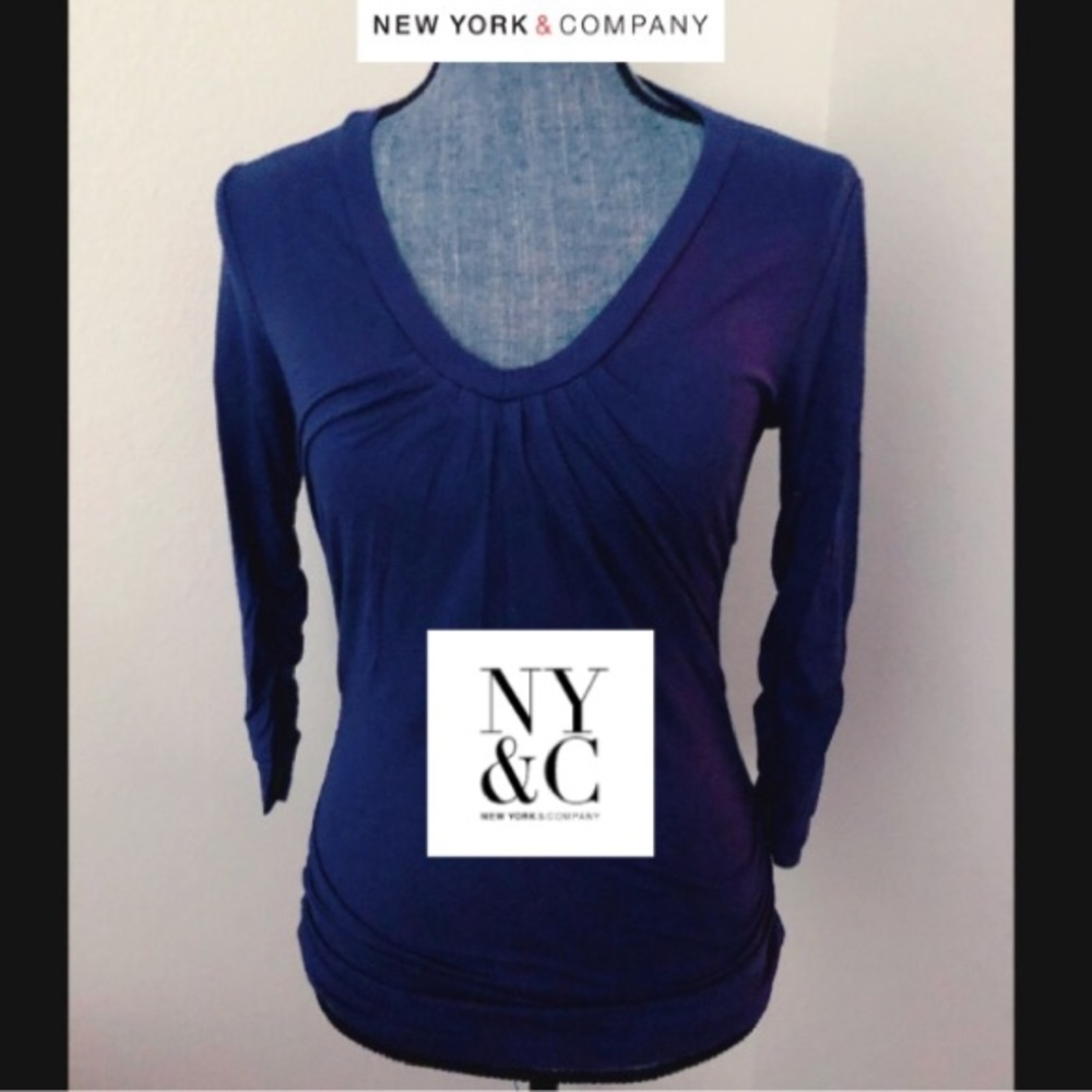 NY&CO Purple 3/4 sleeve with Ruching